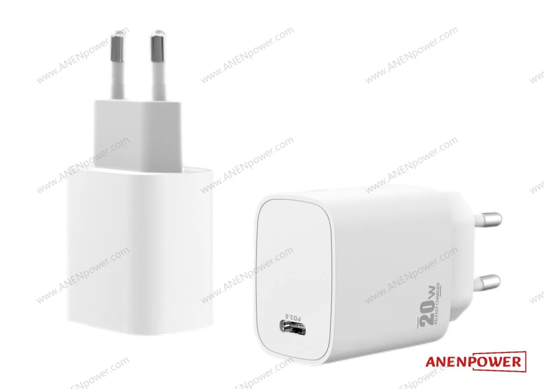 20W UK GB Plug 5V 3A Single Output USB-C 9V 2.22A GaN Charger 12V 1.67A Wall Quick Pd Power Adaptor