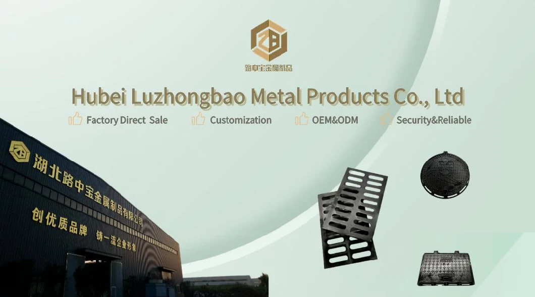 En124 B125-D400 700&times; 800&times; 50mm Luzhongbao Customizable Rain Gutter Epoxy Coating Ductile Iron Casting Iron Recessed Manhole Covers