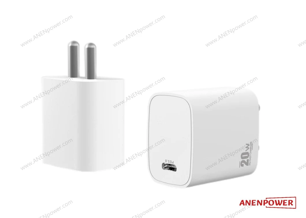 20W UK GB Plug 5V 3A Single Output USB-C 9V 2.22A GaN Charger 12V 1.67A Wall Quick Pd Power Adaptor