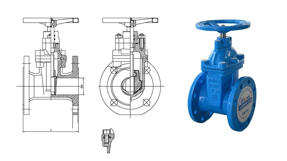 Ductile Iron/Wcb/Stainless Steel Non Rising O&Y Resilient Seated Industrial Control Gate Valve