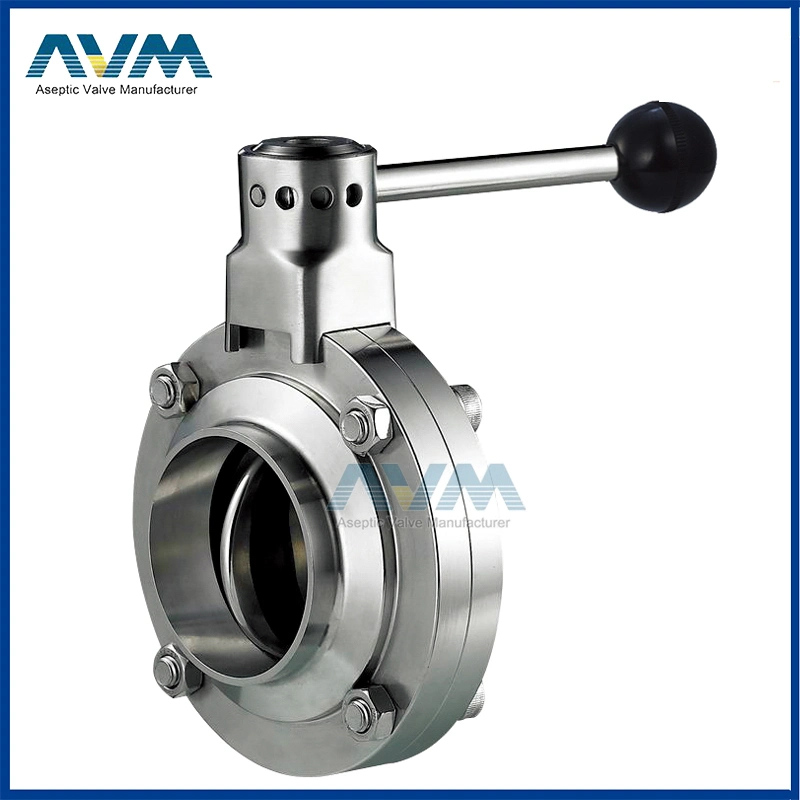 Stainless Steel Sanitary Union-Union Ends Butterfly Valves