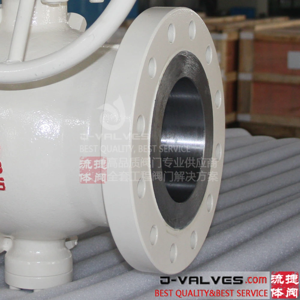 API 6D&API608 Cast Steel, Wcb, Carbon Steel, Stainless Steel CF8, CF8m, A105/F304/F316 2PC Flanged Pipeline Trunnion Mounted Ball Valve with Gear Operation