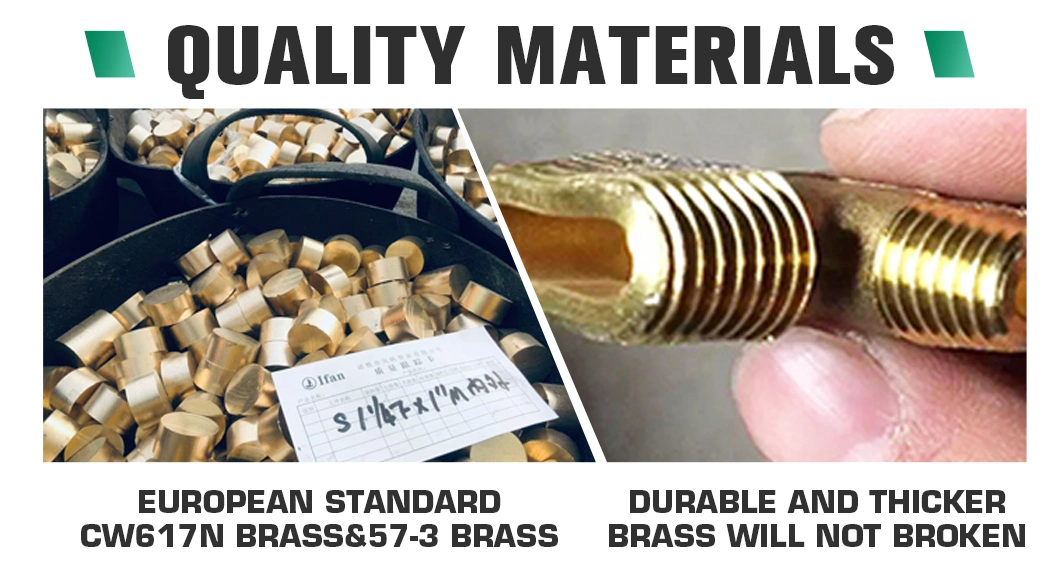 Ifan Brass Plumbing Fitting Full Styles 20-63mm Pn25 Socket Elbow Tee Pex Brass Pipe Fittings