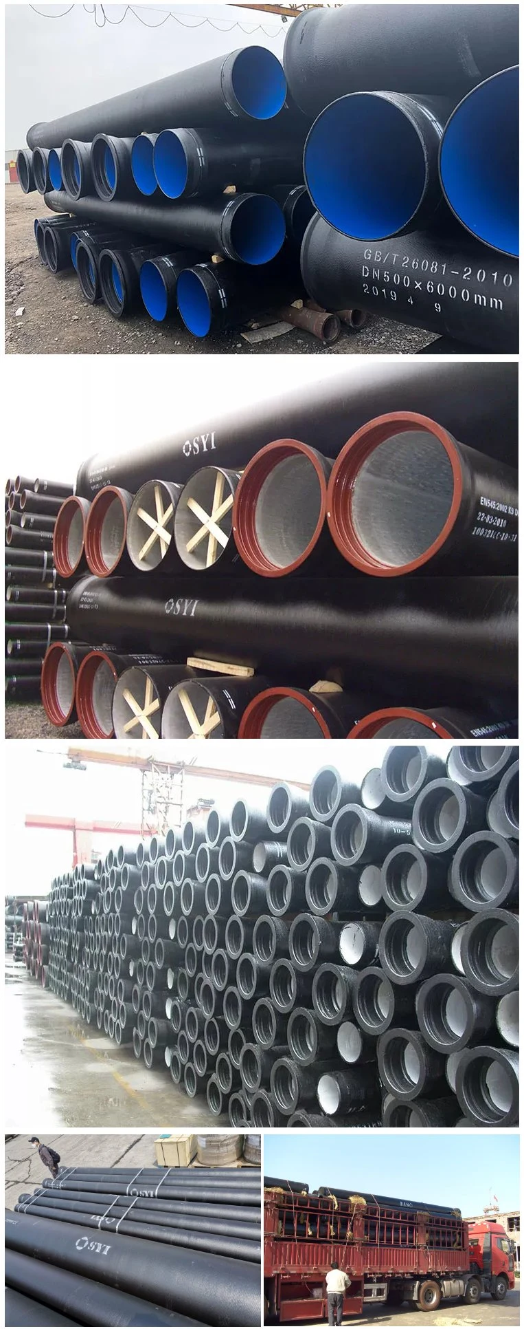 Syi ISO 10804 ISO 2531 En 545 En598 Centrifugal Cast Ductile Iron Restrained Joint Socket and Spigot Pipe