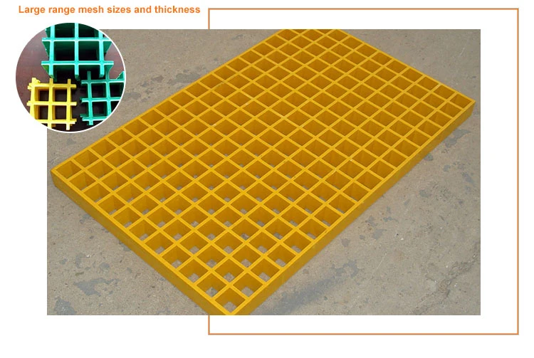 38*38*25mm OEM Fiberglass Reinforced FRP Gully Grating Plastic Floor Grating